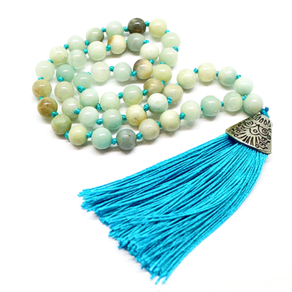 Japa Mala de Amazonita – 45 Cuentas para Códigos Sagrados