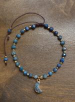 Pulsera de Lapislázuli Facetado con Dije Luna - Imagen 2