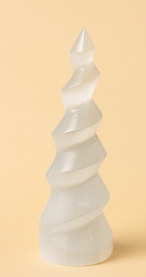 Espiral de Selenita 15 cm – Energía, Luz y Protección