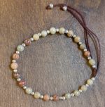 Pulsera de Jaspe Marino con Abalorios en Baño de Plata