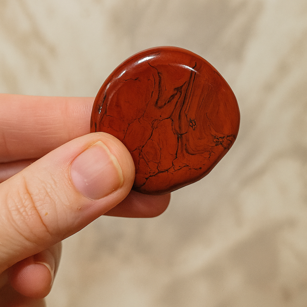 Canto Plano de Jaspe Rojo – Energía, Vitalidad y Confianza