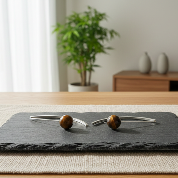 Pendientes de Plata y Ojo de Tigre