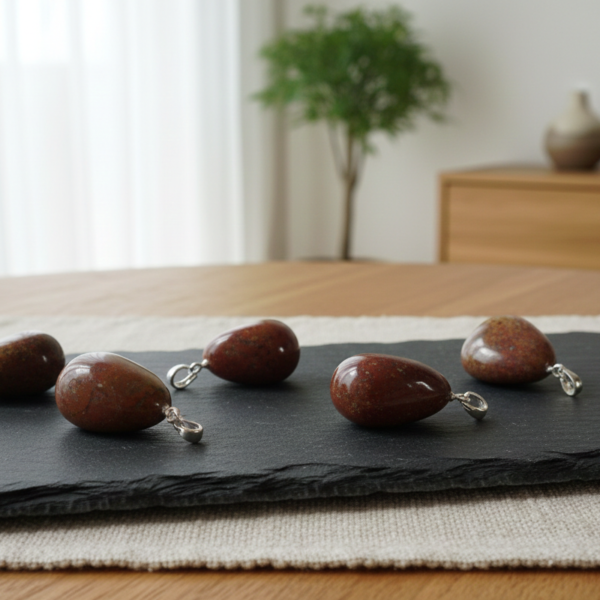 Colgante de Jaspe Sardonice Rodado – Piedra de Valor y Estabilidad (15-20mm)