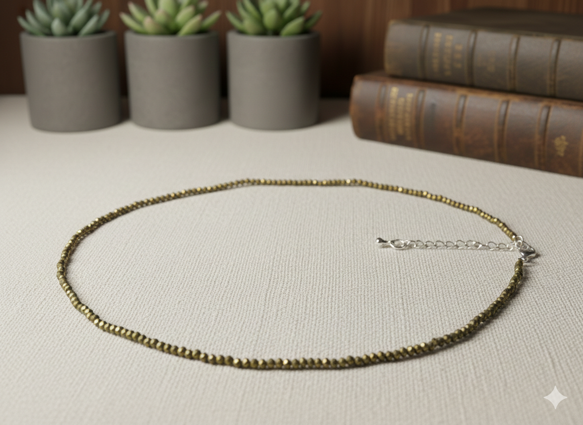 Gemini_Generated_Image_lpjicilpjicilpji (1) Gargantilla de Pirita Facetada – El Brillo del Éxito y la Abundancia - Imagen 1