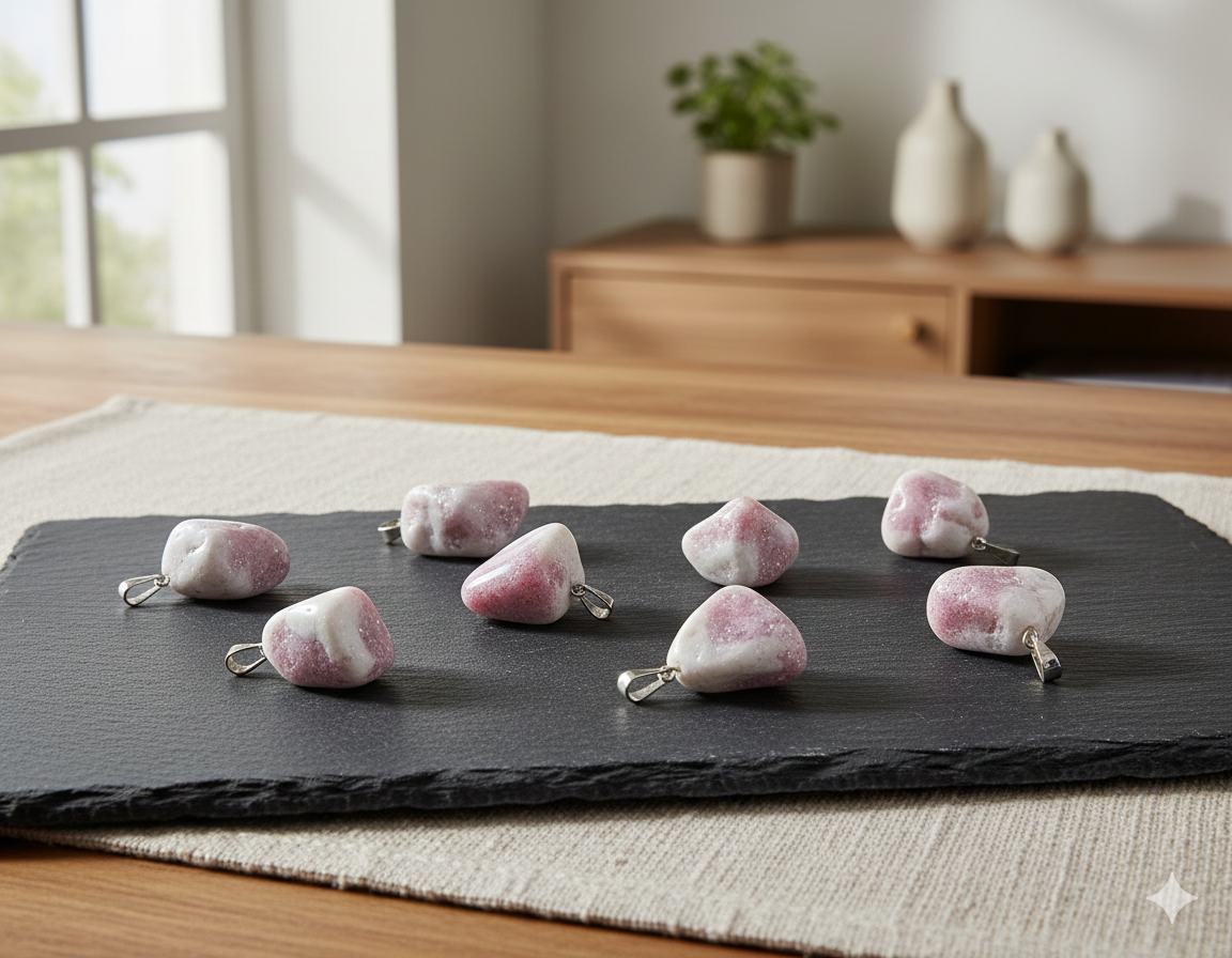 Gemini_Generated_Image_m3v58rm3v58rm3v5 Colgante de Turmalina Rosa Rodada – Amuleto de Amor Propio y Sanación (15-20mm) - Imagen 1