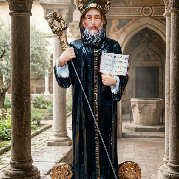 Figura de San Benito Abad - 15 cm (Resina de Alta Calidad)