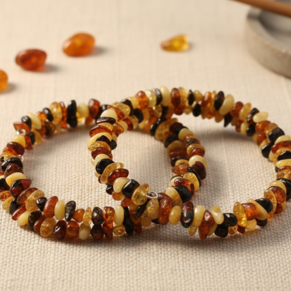 Pulsera de Ámbar Natural: Resina Ancestral de Sanación y Luz