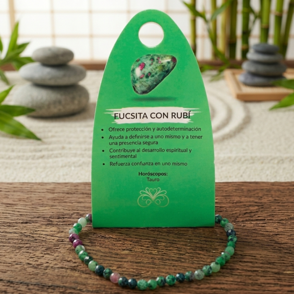 Pulsera de Fucsita con Rubí – Encontrar tu misión de vida