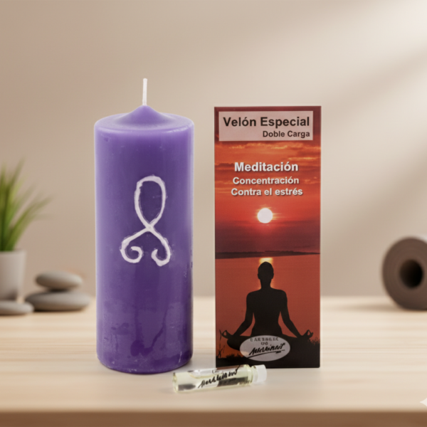 Velón Especial: Meditación y Calma (Doble Carga)