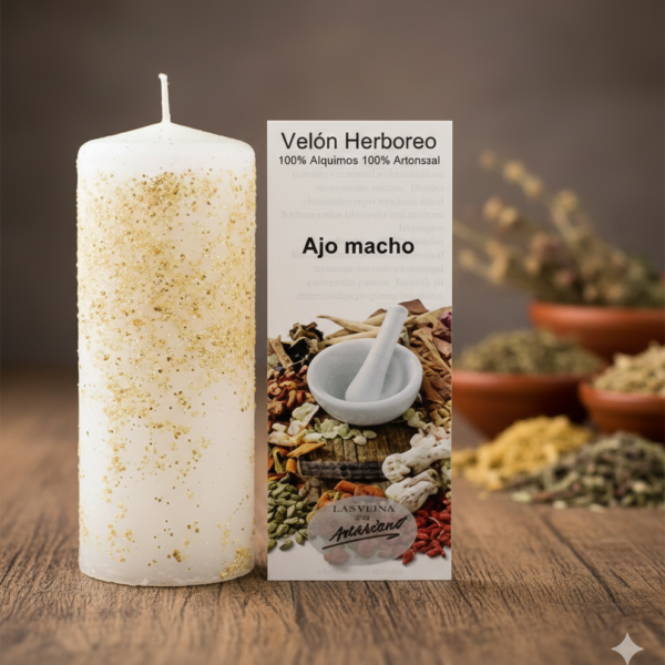 Velón Herbóreo: Ajo Macho (Protección y Purificación)