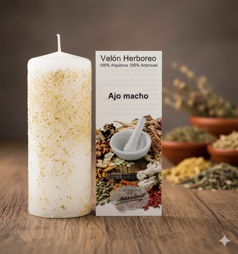 Gemini_Generated_Image_z0u6oiz0u6oiz0u6 Velón Herbóreo: Ajo Macho (Protección y Purificación) - Imagen 1