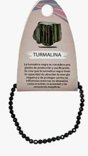 PULSERA TURMALINA FACETADA 4MM
