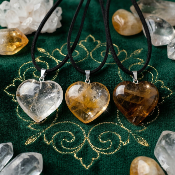 Colgante Corazón de Cuarzo Sanador – Energía y Equilibrio
