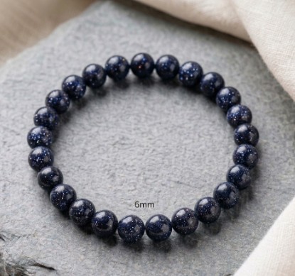 Pulsera Aventurina azul- Lluvia de Estrellas Azul (Esferas de 6 mm)