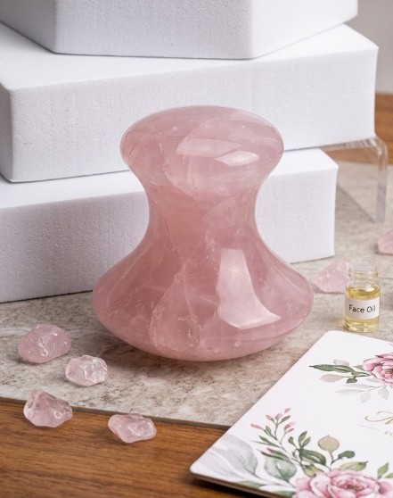 Masajeador "Seta" de Cuarzo Rosa Natural