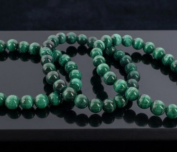 Pulsera de Malaquita Natural - Bola de 4mm