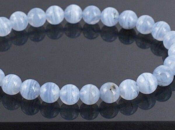 Pulsera de Calcedonia Azul (Bola 6mm)