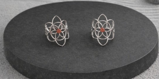 Anillo Flor de Carneola Natural