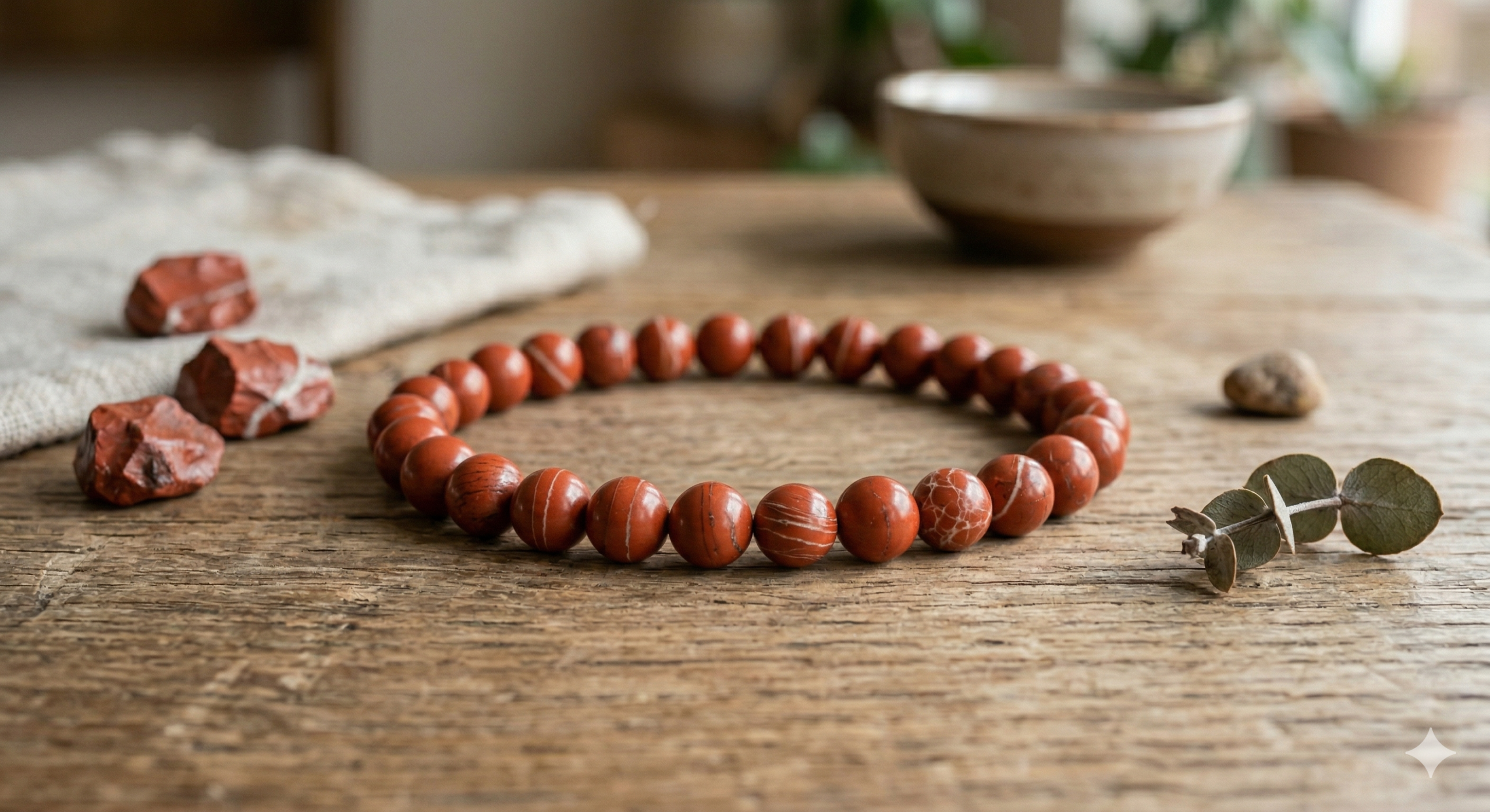 Gemini_Generated_Image_dxuwgfdxuwgfdxuw Pulsera de Jaspe Rojo Natural – Esferas de 6 mm - Imagen 1