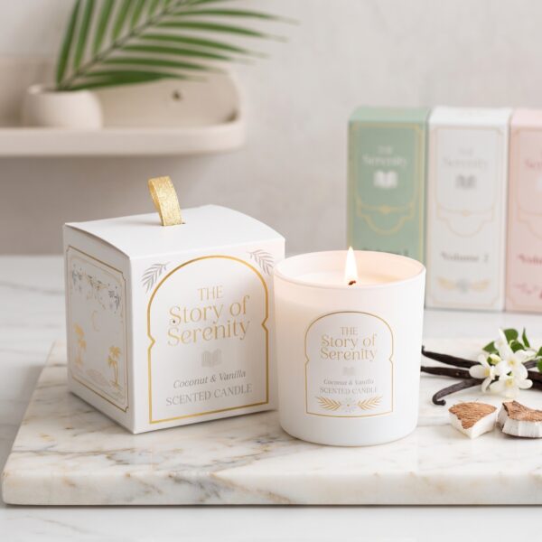 Vela Aromática "The Story of Serenity" – Coconut & Vanilla