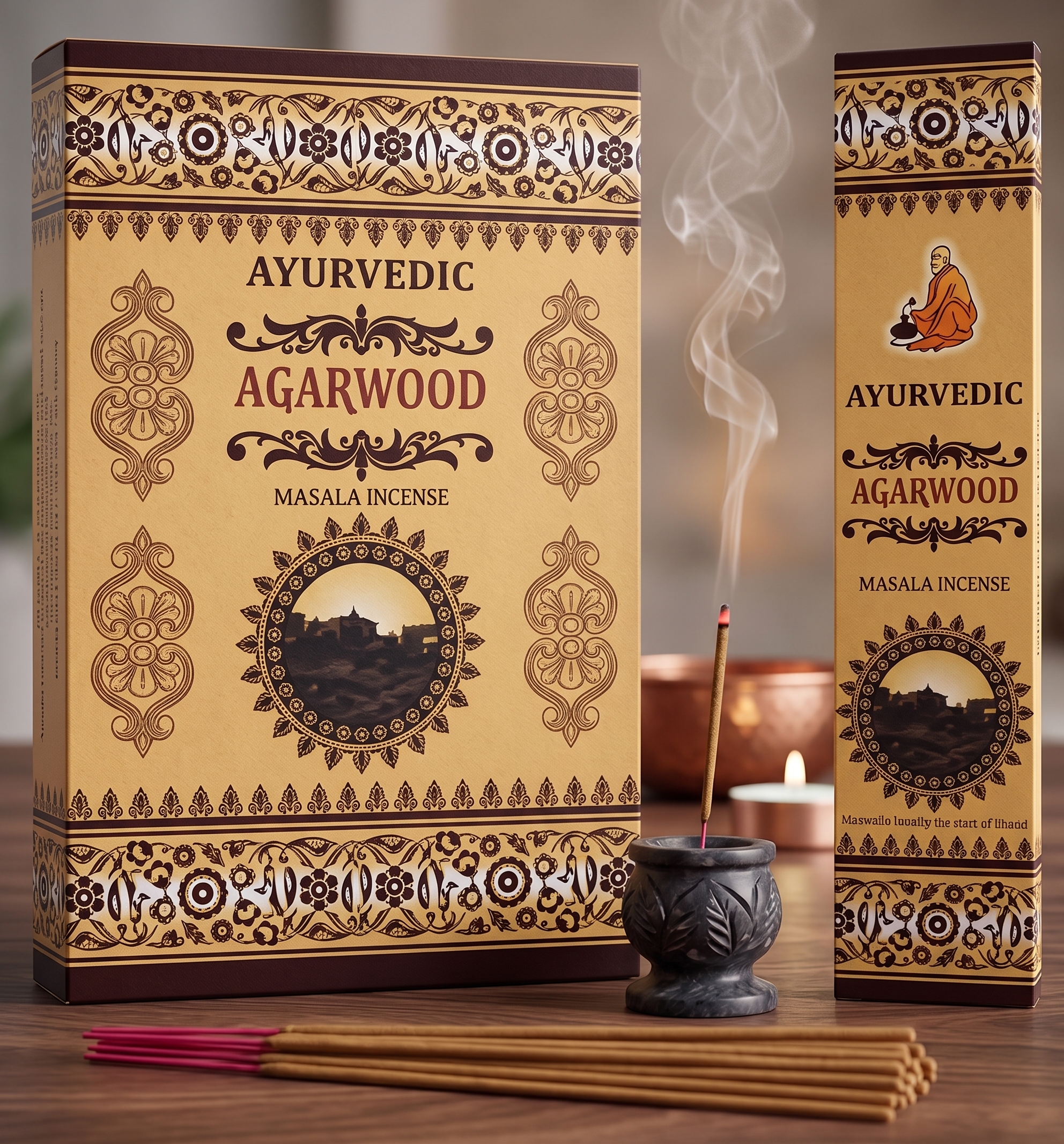 Gemini_Generated_Image_ezq5njezq5njezq5 Incienso Ayurvedic Agarwood (Madera de Agar / Oudh) - Imagen 1