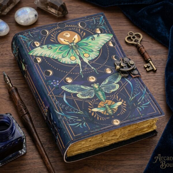 Grimorio de Cuero "Metamorfosis & Fases Lunares"