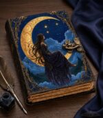 GRIMORIO de Cuero Artesanal "Luna Creciente & Ensueño"