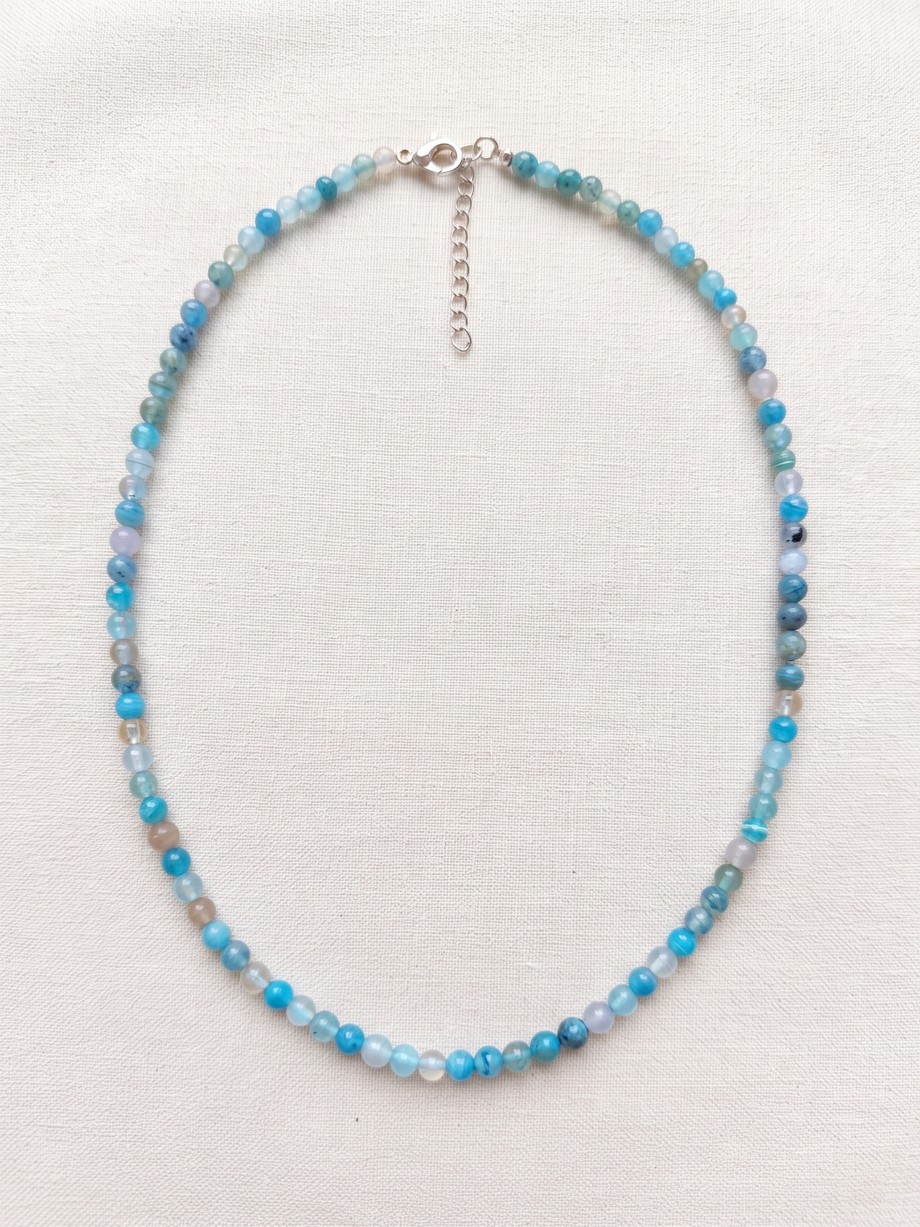 Gemini_Generated_Image_jjwl05jjwl05jjwl Collar / Gargantilla de Ágata Azul Natural con Cierre de Acero - Imagen 1
