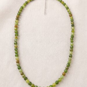 Collar / Gargantilla de Jade Verde Natural con Cierre de Acero