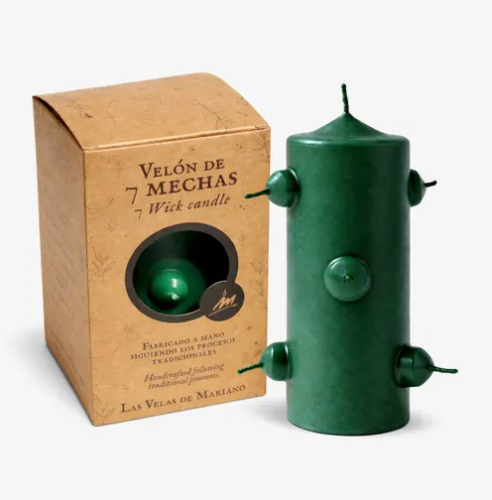 Velón 7 Mechas Verde