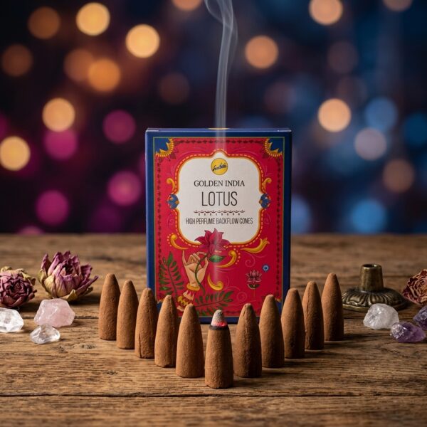 Conos de Incienso de Flujo Inverso - Loto / Lotus (Golden India)