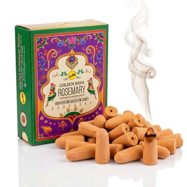 Conos de Incienso de Flujo Inverso - Romero (Golden India)