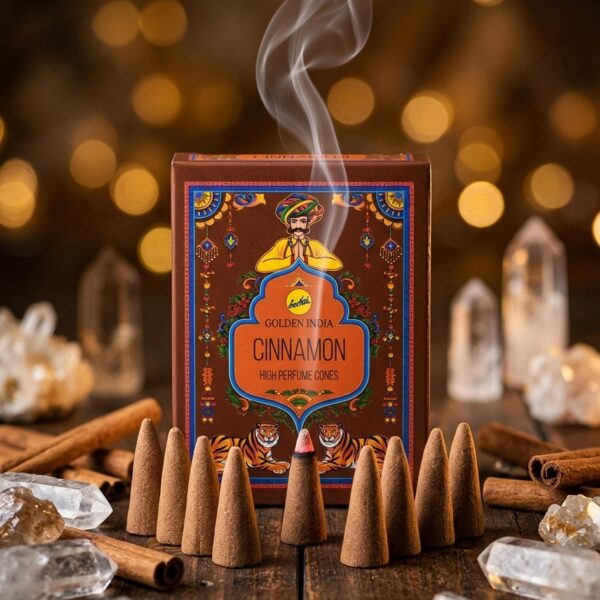 Conos de Incienso de Flujo Inverso Y quema normal - Canela / Cinnamon (Golden India)