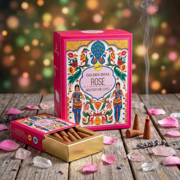 Conos de Incienso de Flujo Inverso - Rosa / Rose (Golden India)
